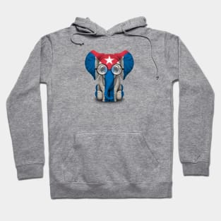 Baby Elephant with Glasses and Cuban Flag Hoodie